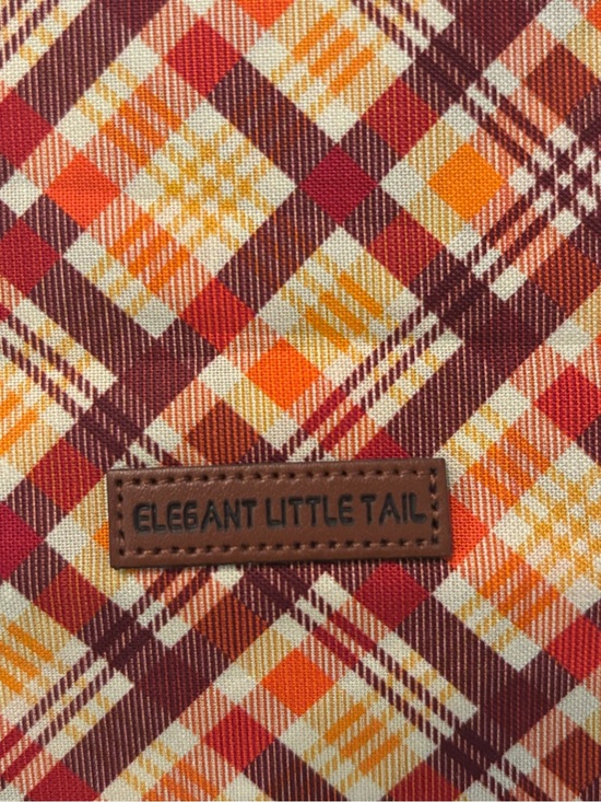 Elegant Little Tail Other - Elegant Little Tail Plaid Dog Bandana - Burgundy, Orange & Cream